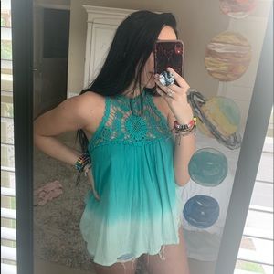 Teal tank top from Hollister